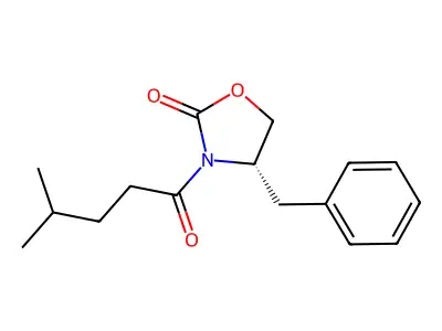 4-Benzyl-3-(4-methylpentanoyl)oxazolidin-2-one structure