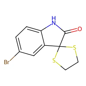 5-Bromo-3,3-(ethylenedithio)-1,3-dihydro-indole-2-one structure