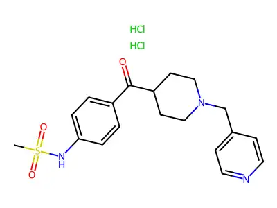 Methanesulfonamide, N-(4-((1-(4-pyridinylmethyl)-4-piperidinyl)carbonyl)phenyl)-, dihydrochloride structure