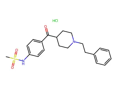 Methanesulfonamide, N-(4-((1-(2-phenylethyl)-4-piperidinyl)carbonyl)phenyl)-, monohydrochloride structure