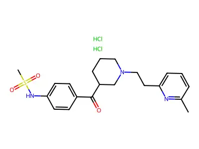 Methanesulfonamide, N-(4-((1-(2-(6-methyl-2-pyridinyl)ethyl)-3-piperidinyl)carbonyl)phenyl)-,dihydrochloride structure