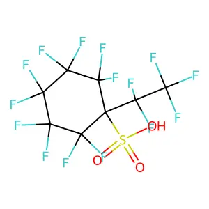 Perfluoro-1-(perfluoroethyl)cyclohexanesulfonic acid structure