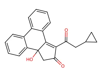 3,3a-Dihydro-1-(cyclopropylacetyl)-3a-hydroxy-2H-cyclopenta(l)phenanthren-2-one structure