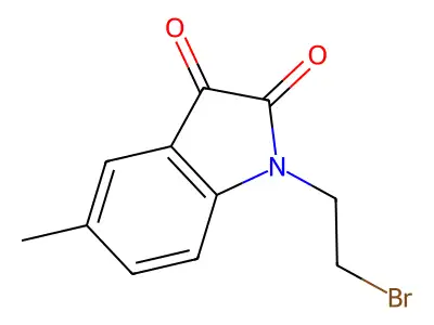 1-(2-bromoethyl)-5-methyl-1H-indole-2,3-dione structure