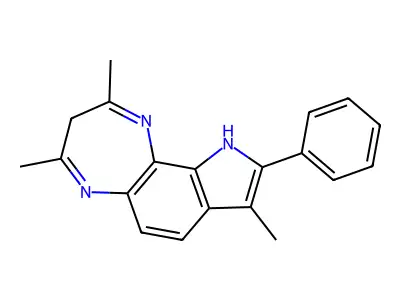 Pyrrolo(2,3-g)-1,5-benzodiazepine, 3,10-dihydro-9-phenyl-2,4,8-trimethyl- structure