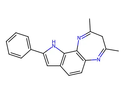 Pyrrolo(2,3-g)-1,5-benzodiazepine, 3,10-dihydro-2,4-dimethyl-9-phenyl- structure