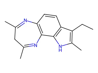 Pyrrolo(2,3-g)-1,5-benzodiazepine, 3,10-dihydro-8-ethyl-2,4,9-trimethyl- structure