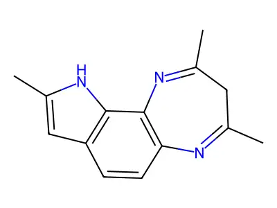 Pyrrolo(2,3-g)-1,5-benzodiazepine, 3,10-dihydro-2,4,9-trimethyl- structure