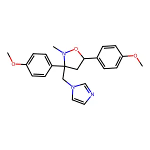 cis-3,5-Bis(4-methoxyphenyl)-3-(1H-imidozol-1-ylmethyl)-2-methylisoxazoline structure