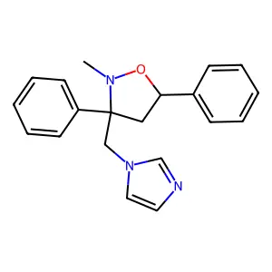 3,5-Diphenyl-3-(1H-imidazl-1-ylmethyl)-2-methylisoxazolidine structure