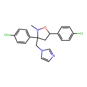 3,5-Bis-(4-chloro-phenyl)-3-imidazol-1-ylmethyl-2-methyl-isoxazolidine structure