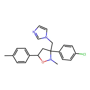 3-(4-Chloro-phenyl)-3-imidazol-1-ylmethyl-2-methyl-5-p-tolyl-isoxazolidine structure