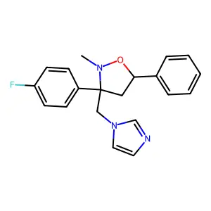 cis-3-(4-Flurophenyl)-3-(1H-imidzol-1-ylmethyl)-2-methyl-5-phenylisoxazolidine structure