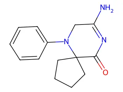 6,9-Diazaspiro(4.5)dec-8-en-10-one, 8-amino-6-phenyl- structure