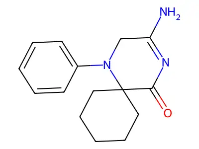 1,4-Diazaspiro(5.5)undec-3-en-5-one, 3-amino-1-phenyl- structure