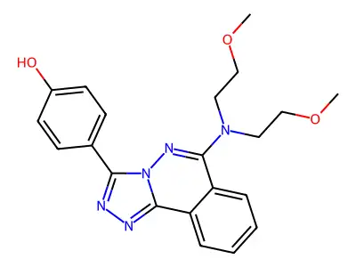 Phenol, 4-(6-(bis(2-methoxyethyl)amino)-1,2,4-triazolo(3,4-a)phthalazin-3-yl)- structure