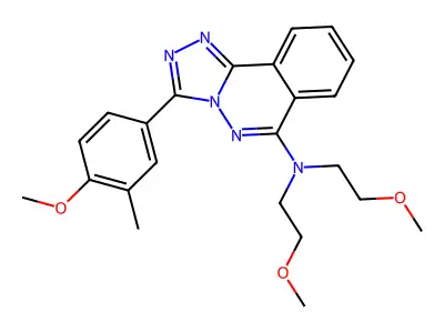 1,2,4-Triazolo(3,4-a)phthalazin-6-amine, N,N-bis(2-methoxyethyl)-3-(4-methoxy-3-methylphenyl)- structure