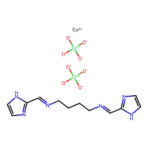 1,8-Di-(2-imidazoyl)-2,7-diazoctadiene-1,7-(N,N',N'',N''')-Cu(II)diperchlorate structure
