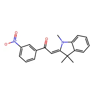 (2Z)-1-(3-nitrophenyl)-2-(1,3,3-trimethylindol-2-ylidene)ethanone structure
