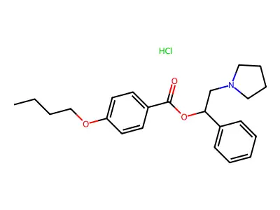 1-Pyrrolidineethanol, alpha-phenyl-, p-butoxybenzoate (ester), hydrochloride structure