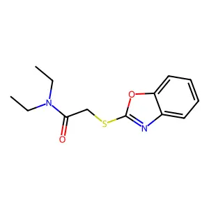 2-(1,3-benzoxazol-2-ylsulfanyl)-N,N-diethylacetamide structure