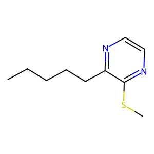 Pyrazine, 3-methylthio-2-pentyl structure
