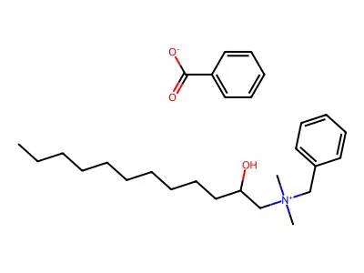 Benzyl-2-hydroxydodecyldimethylammonium benzoate structure