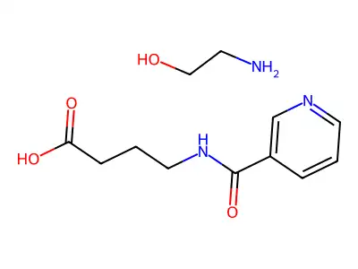 N-Nicotinoyl-gamma-aminobutyric acid ethanolamine salt structure