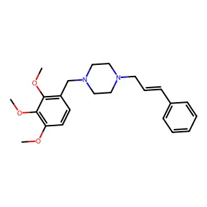 1-[(E)-3-phenylprop-2-enyl]-4-[(2,3,4-trimethoxyphenyl)methyl]piperazine structure
