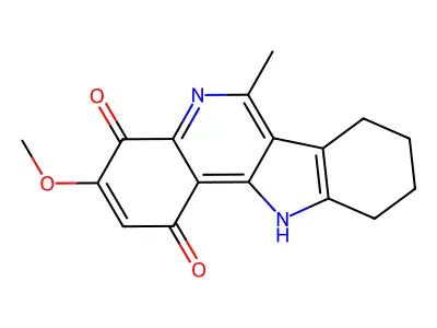 8,9,10,11-Tetrahydro-3-methoxy-6-methyl-1H-indolo(3,2-c)quinoline-1,4(7H)-dione structure