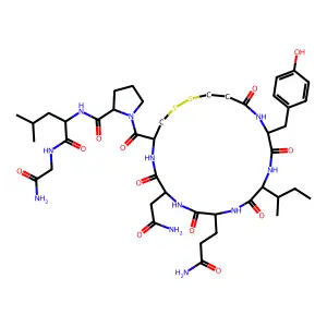 deamino-Cys(1)-DL-Tyr-DL-xiIle-DL-Gln-DL-Asn-DL-Cys(1)-DL-Pro-DL-Leu-Gly-NH2 structure