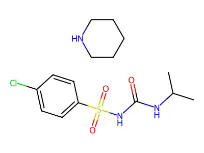 4-Chloro-N-(((1-methylethyl)amino)carbonyl)benzenesulfonamide compd. with piperidine (1:1) structure
