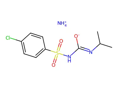 N-(4-Chlorobenzene-1-sulfonyl)-N'-propan-2-ylcarbamimidic acid--ammonia (1/1) structure