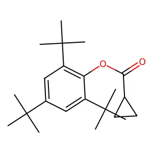 Cyclopropanecarboxylic acid, 2,4,6-tris(1,1-dimethylethyl)phenyl ester structure