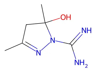 5-hydroxy-3,5-dimethyl-4H-pyrazole-1-carboximidamide structure