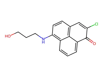 2-Chloro-6-(3-hydroxypropylamino)-1-phenalenone structure