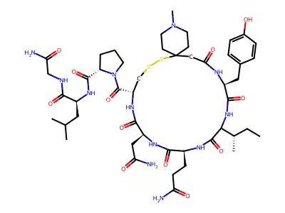 Oxytocin, 1'-(1'-methyl-4'-thiopiperidine)acetic acid- structure