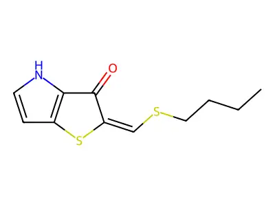 2-(butylsulfanylmethylidene)-4H-thieno[3,2-b]pyrrol-3-one structure