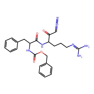 Carbobenzoxyphenylalanylarginyldiazomethane structure