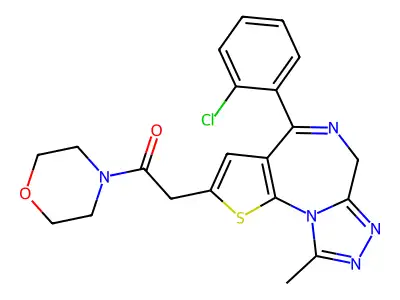 Morpholine, 4-((4-(2-chlorophenyl)-9-methyl-6H-thieno(3,2-f)(1,2,4)triazolo(4,3-a)(1,4)diazepin-2-yl)acetyl)- structure