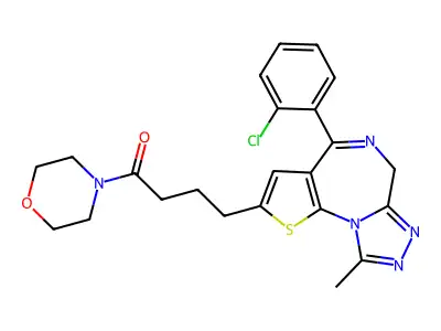 Morpholine, 4-(4-(4-(2-chlorophenyl)-9-methyl-6H-thieno(3,2-f)(1,2,4)triazolo(4,3-a)(1,4)diazepin-2-yl)-1-oxobutyl)- structure