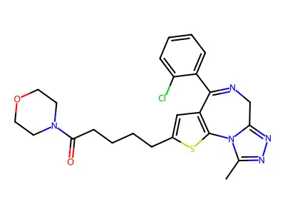 Morpholine, 4-(5-(4-(2-chlorophenyl)-9-methyl-6H-thieno(3,2-f)(1,2,4)triazolo(4,3-a)(1,4)diazepin-2-yl)-1-oxopentyl)- structure