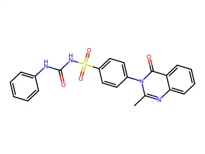 Benzenesulfonamide, 4-(2-methyl-4-oxo-3(4H)-quinazolinyl)-N-((phenylamino)carbonyl)- structure