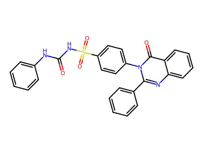 Benzenesulfonamide, 4-(4-oxo-2-phenyl-3(4H)-quinazolinyl)-N-((phenylamino)carbonyl)- structure