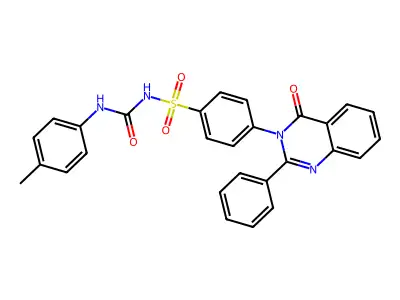 N-(((4-Methylphenyl)amino)carbonyl)-4-(4-oxo-2-phenyl-3(4H)-quinazolinyl)benzenesulfonamide structure