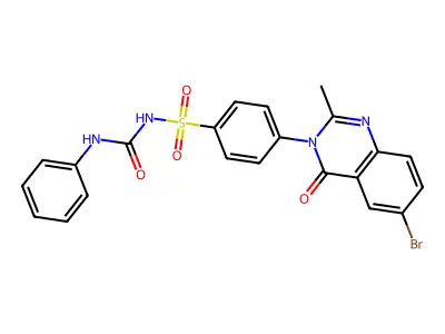 4-(6-Bromo-2-methyl-4-oxo-3(4H)-quinazolinyl)-N-((phenylamino)carbonyl)benzenesulfonamide structure