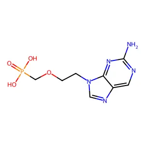2-Amino-9-(2-(phosphonomethoxy)ethyl)purine structure