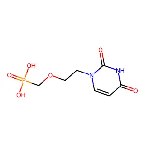 Phosphonic acid, ((2-(3,4-dihydro-2,4-dioxo-1(2H)-pyrimidinyl)ethoxy)methyl)- structure