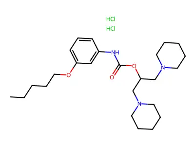 (3-(Pentyloxy)phenyl)carbamic acid 2-(1-piperidinyl)-1-(1-piperidinylmethyl)ethyl ester HCl structure