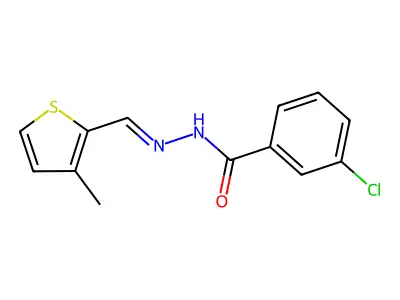 3-chloro-N-[(E)-(3-methylthiophen-2-yl)methylideneamino]benzamide structure